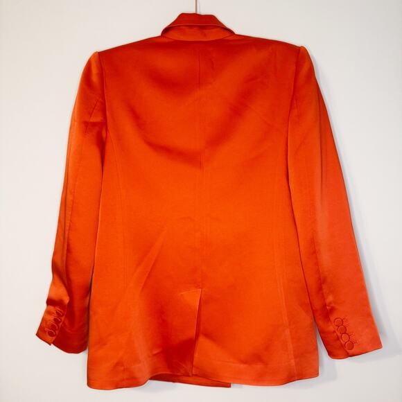 Jonathan Simkhai Norah Double Breasted Satin Orange Blazer 0 - Picture 11 of 11